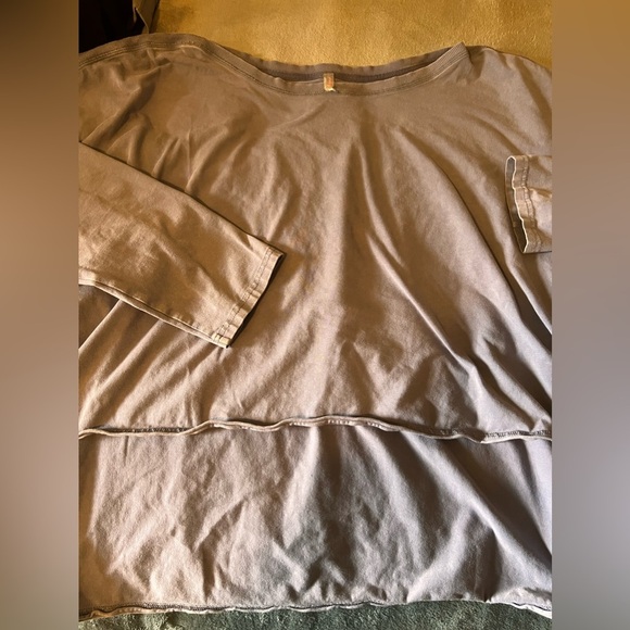 Free People movement high low open neck loose fit top size medium side slits - Picture 2 of 6